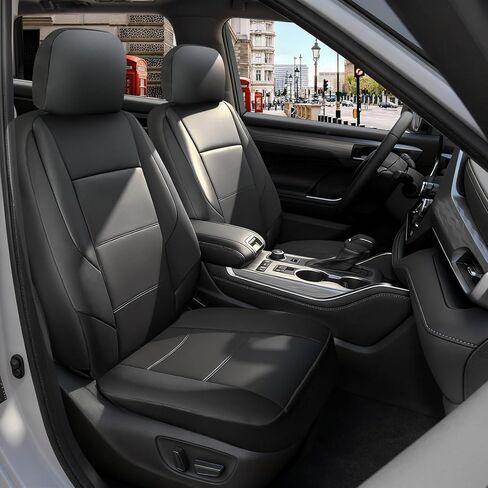GIANT PANDA Front Car Seat Cover Custom Fit Toyota, Leather Bucket Seat Covers for Toyota Rav4 Camry Highlander Corolla Prius,2 Pack (Black) in Saudi Arabia