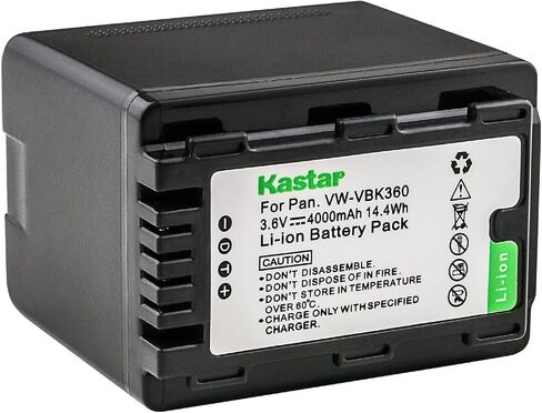 Kastar 1-Pack Battery VW-VBK360 Replacement for Panasonic HDC-SD90, HDC-SD90EB-W-2012, HDC-SD90GK, HDC-SD90GK-3D, HDC-SD90K, HDC-SD90P, HDC-SD90PC, HDC-SDX1, HDC-SDX1H, HDC-TMX1, HDC-TM25 Camera in Saudi Arabia