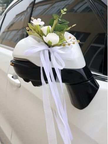 Wedding car Decorations, Wedding car Flowers, Engagement Photo Props, Simple and Romantic White in Saudi Arabia