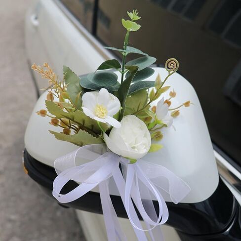 Wedding car Decorations, Wedding car Flowers, Engagement Photo Props, Simple and Romantic White in Saudi Arabia