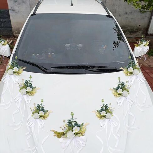 Wedding car Decorations, Wedding car Flowers, Engagement Photo Props, Simple and Romantic White in Saudi Arabia