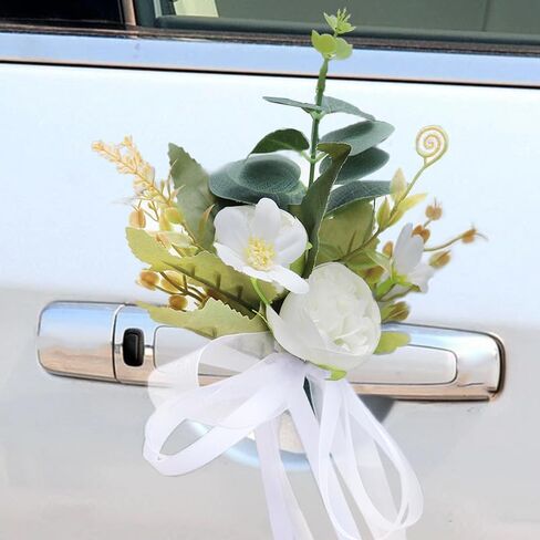 Wedding car Decorations, Wedding car Flowers, Engagement Photo Props, Simple and Romantic White in Saudi Arabia