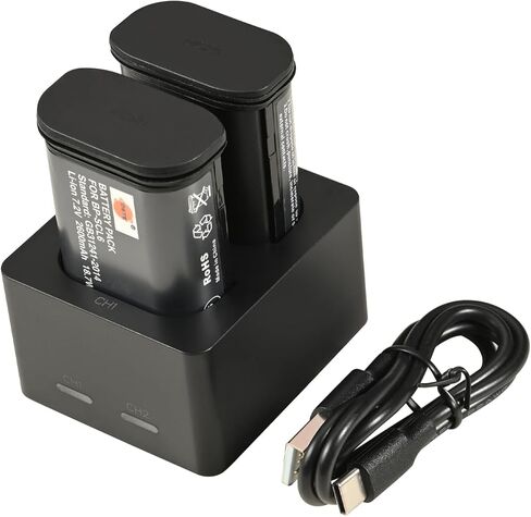 DSTE 2PCS BP-SCL6 Battery and Dual Charger with Micro USB Cable Compatible with Leica Q2, Q3, SL2, SL2-S, SL3, SL3-S in Saudi Arabia