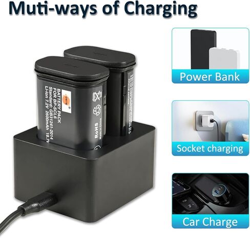 DSTE 2PCS BP-SCL6 Battery and Dual Charger with Micro USB Cable Compatible with Leica Q2, Q3, SL2, SL2-S, SL3, SL3-S in Saudi Arabia