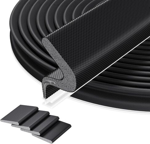 40ft Kerf Weather Door Seal - Door Weather Breating Seal Strip for Door Frame Outside Soundproof Strips (40 قدمًا ، أبيض ، 4 حشوات) in Kuwait