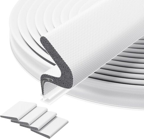 40ft Kerf Weather Door Seal - Door Weather Breating Seal Strip for Door Frame Outside Soundproof Strips (40 قدمًا ، أبيض ، 4 حشوات) in Kuwait