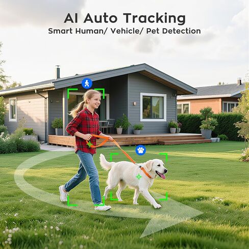 xmartO [4K AI Tracking Ceiling CAM 10CH 8Pcs 4K 8MP UHD قبة معدنية PTZ نظام كاميرا أمان لاسلكي مع متابعة تلقائية، صوت ثنائي الاتجاه ورؤية ليلية، WiFi6 طويل المدى، 0 رسوم شهرية in Kuwait
