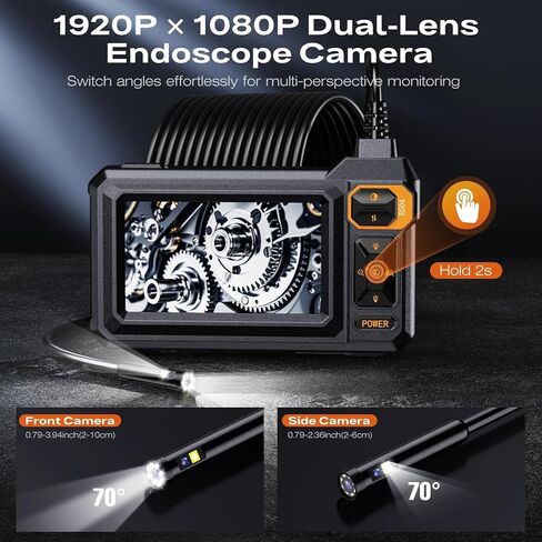 المنظار الصناعي ذو العدسة المزدوجة 4.3 بوصة Borescope مع أضواء 1920P IP67 كاميرا المجاري المقاومة للماء أداة 16.5ft للصرف الصحي/الصرف/الأنابيب in Kuwait