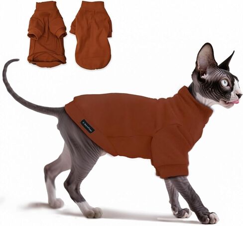 Fleece Sphynx Cat Clothes Soft Hairless Cat Clothes Pullover Cat Sweater for Chihuahua All Season Light and Warm Kitten Cloth for Cats Only Puppy Clothes Small Dog Sweater (Pink, S) in Saudi Arabia