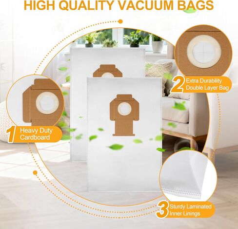 أكياس مكنسة كهربائية بديلة من الصوف DWV9402 (5 عبوات) - لمستخرجات الغبار ديوالت 8 و10 جالون DWV010 DWV012 DWV015 in Kuwait