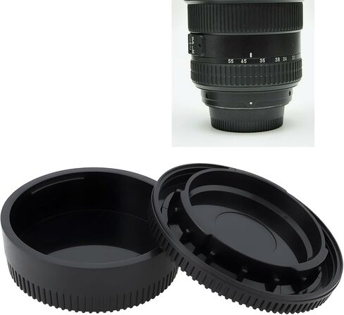 طقمان من غطاء الجسم الأمامي للكاميرا وغطاء غطاء العدسة الخلفي متوافق مع كاميرا Nikon AF AF-S وعدسة DSLR F-Mount in Kuwait