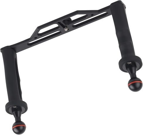 جهاز تثبيت صينية ألومنيوم بمقبض مزدوج من Rengue للكاميرات تحت الماء، للكاميرات تحت الماء، خفيف الوزن، أسود، تصميم مريح، متوافق مع SLR ومقبض مزدوج رياضي in Kuwait