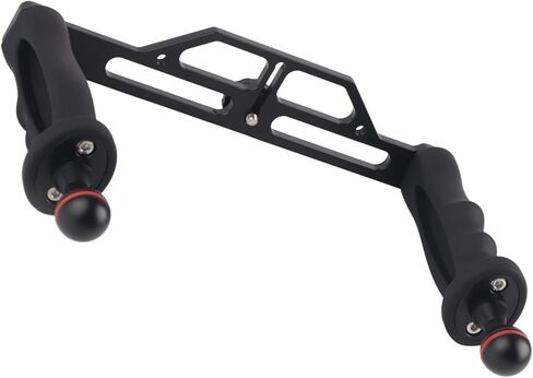 جهاز تثبيت صينية ألومنيوم بمقبض مزدوج من Rengue للكاميرات تحت الماء، للكاميرات تحت الماء، خفيف الوزن، أسود، تصميم مريح، متوافق مع SLR ومقبض مزدوج رياضي in Kuwait