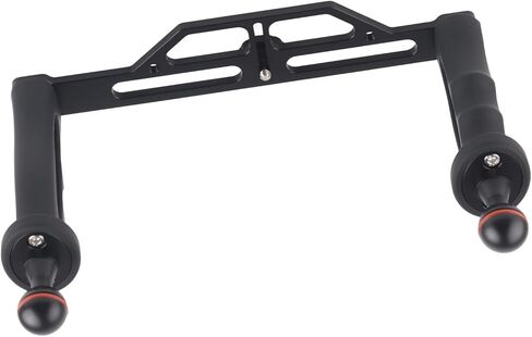 جهاز تثبيت صينية ألومنيوم بمقبض مزدوج من Rengue للكاميرات تحت الماء، للكاميرات تحت الماء، خفيف الوزن، أسود، تصميم مريح، متوافق مع SLR ومقبض مزدوج رياضي in Kuwait