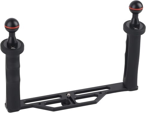 جهاز تثبيت صينية ألومنيوم بمقبض مزدوج من Rengue للكاميرات تحت الماء، للكاميرات تحت الماء، خفيف الوزن، أسود، تصميم مريح، متوافق مع SLR ومقبض مزدوج رياضي in Kuwait