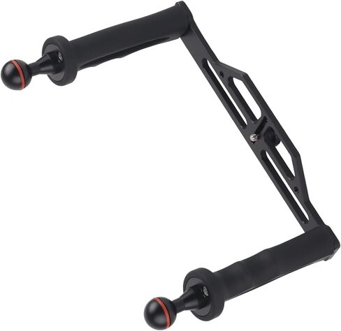 جهاز تثبيت صينية ألومنيوم بمقبض مزدوج من Rengue للكاميرات تحت الماء، للكاميرات تحت الماء، خفيف الوزن، أسود، تصميم مريح، متوافق مع SLR ومقبض مزدوج رياضي in Kuwait