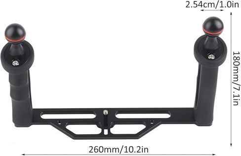 جهاز تثبيت صينية ألومنيوم بمقبض مزدوج من Rengue للكاميرات تحت الماء، للكاميرات تحت الماء، خفيف الوزن، أسود، تصميم مريح، متوافق مع SLR ومقبض مزدوج رياضي in Kuwait