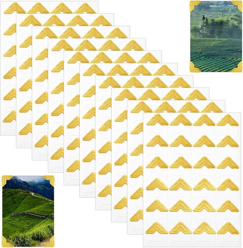 matwsec 240pcs زوايا الصورة لسكرابوكينغ 10 ورقة ذاتية اللصق زوايا الصورة ملصقات زاوية الصورة لسجل القصاصات DIY ألبوم الصور مذكرات كتاب الذاكرة in Kuwait