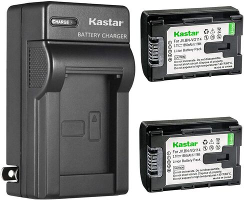 بطارية بديلة من Kastar مكونة من قطعة واحدة وشاحن حائط تيار متردد لـ JVC GZ-HM33 GZ-HM35 GZ-HM35U GZ-HM40 GZ-HM50 GZ-HM50U GZ-HM65 GZ-HM300 GZ-HM300BU GZ-HM300BUS GZ-HM300SEK GZ-HM300SEU جي زد-HM300U in Saudi Arabia