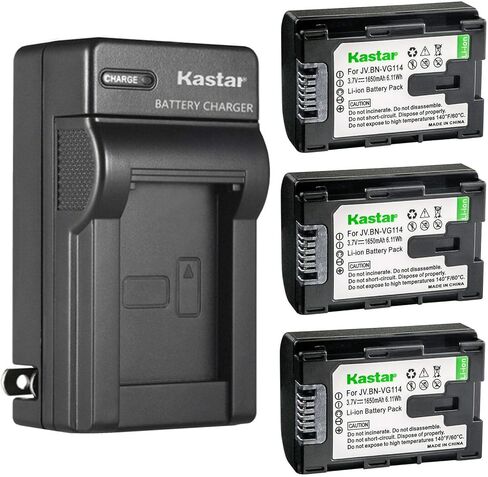 بطارية بديلة من Kastar مكونة من قطعة واحدة وشاحن حائط تيار متردد لـ JVC GZ-HM33 GZ-HM35 GZ-HM35U GZ-HM40 GZ-HM50 GZ-HM50U GZ-HM65 GZ-HM300 GZ-HM300BU GZ-HM300BUS GZ-HM300SEK GZ-HM300SEU جي زد-HM300U in Saudi Arabia