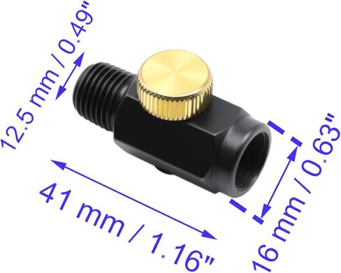 2 PCS Air Flow Regulator Brass In-Line Adjustable 1/4" NPT Male & Female Air Flow Regulator Control Tool Valve (Black) in Saudi Arabia