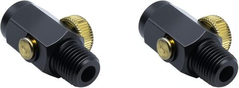 2 PCS Air Flow Regulator Brass In-Line Adjustable 1/4" NPT Male & Female Air Flow Regulator Control Tool Valve (Black) in Saudi Arabia
