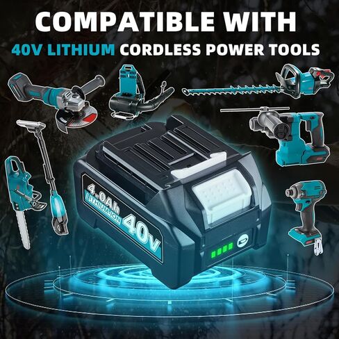 بطارية BL4050 BL4040 4.0Ah 40V XGT MAK40V بديلة لماكيتا BL4050F BL4025 بطارية ليثيوم أيون 40 فولت BL4040 متوافقة مع أدوات الطاقة اللاسلكية ماكيتا 40 فولت، حزمة واحدة in Kuwait