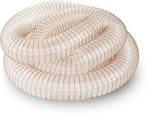 خرطوم تجميع الغبار مقاس 6 بوصات × 10 بوصات، خرطوم تجميع مرن ومقاوم للثقب من مادة البولي يوريثين الشفاف (PU) مع ملف سلك فولاذي نحاسي لمجمعات الغبار. in Kuwait