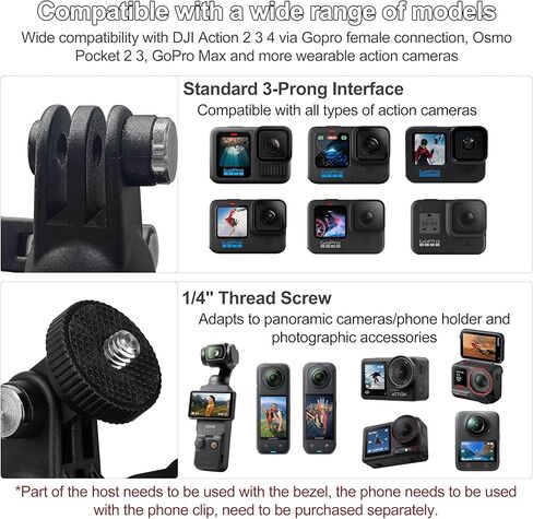 مشبك تثبيت مغناطيسي على الظهر من MINIFOCUS، مشبك كاميرا عمل دوار 360 درجة لكاميرات الحركة Go Pro DJI Osmo Insta360 AKASO in Kuwait