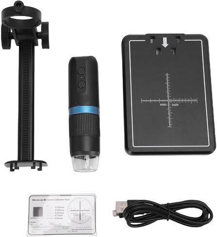 مجهر رقمي من EBTOOLS، كاميرا واي فاي USB HD 1080P تكبير 1000X مع 8 مصابيح LED وحامل قابل للتعديل، للكمبيوتر الذكي in Saudi Arabia