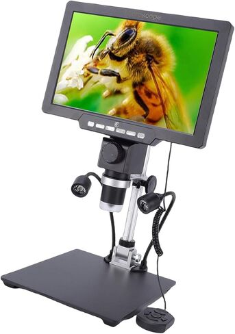 مجهر رقمي LCD مقاس 10.1 بوصة من ASHATA للبالغين، مجهر لحام 2000x لإصلاح الإلكترونيات، تركيز يدوي لزاوية رؤية 178، للمراقبة in Saudi Arabia