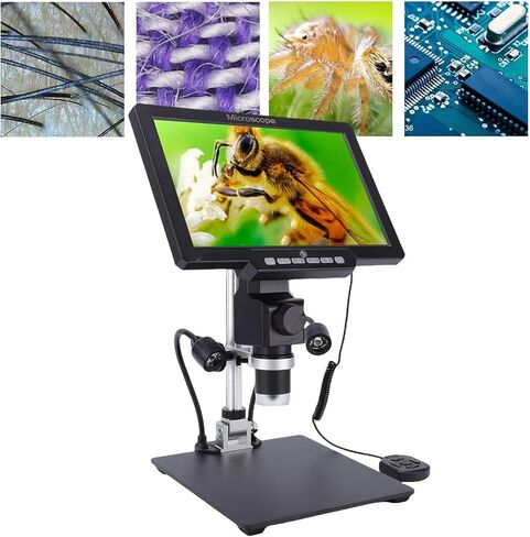 مجهر رقمي LCD مقاس 10.1 بوصة من ASHATA للبالغين، مجهر لحام 2000x لإصلاح الإلكترونيات، تركيز يدوي لزاوية رؤية 178، للمراقبة in Saudi Arabia