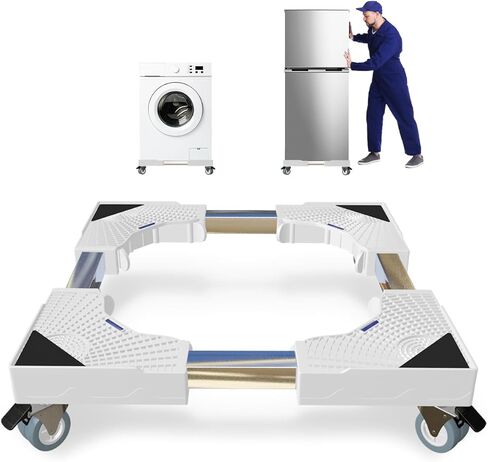 Appliance Dolly Cart مع 4 عجلات قفل ثلاجة صغيرة قابلة للتعديل 16 "-26" أسطوانة متنقلة عالمية للغسالة المحمولة ، المجفف ، الثلاجة ، الأثاث ، الأسود in Saudi Arabia
