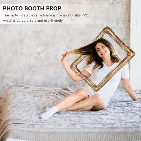 TENDYCOCO Inflatable Photo Frame 26 Inch Lightweight Selfie Picture Frame Prop for Party Weddings Festivals Photo Booth Accessory in Saudi Arabia