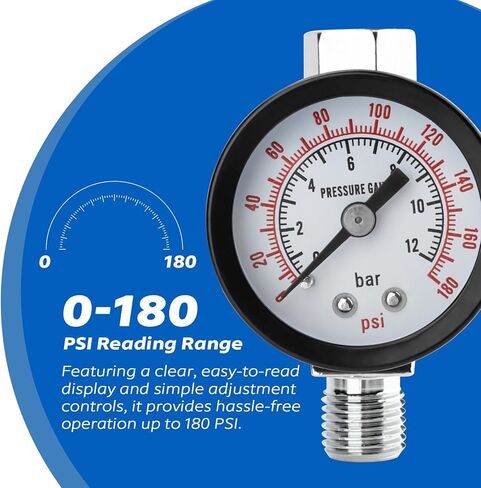 Spray Gun Air Regulator, 1/4″ NPT Air Adjusting Valve Pressure Regulator with Gauge for Spray Paint Guns and Pneumatic Tools in Saudi Arabia
