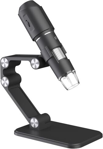 PUSOKEI Wireless Digital Microscope, 50X-1600X Magnification WiFi Portable Handheld Microscopes with 2MP Camera and 8 Adjustable LED Lights, Compatible with Phone, PC in Kuwait