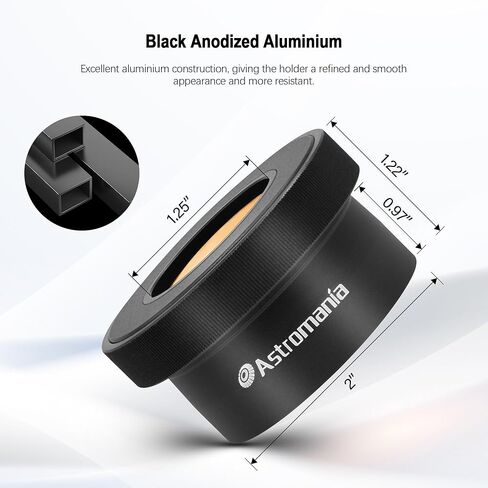 Astromania C Mount to 1.25 "محول أسطواني لكاميرا الفيديو تلسكوب التصوير الفلكي - حزمة مع - 2" إلى 1.25" محول عدسة عينية بقفل ملتوي in Saudi Arabia