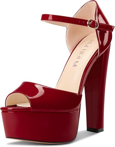 HDEUOLM Womens Chunky Block High Platform Heel Peep Toe Sandals Ankle Strap Party Cute 5.9 Inches Heels in Saudi Arabia