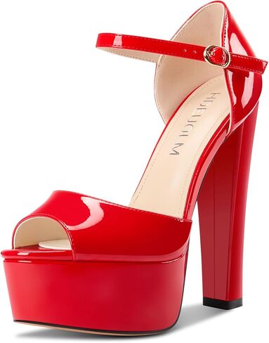HDEUOLM Womens Chunky Block High Platform Heel Peep Toe Sandals Ankle Strap Party Cute 5.9 Inches Heels in Saudi Arabia