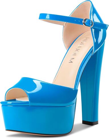 HDEUOLM Womens Chunky Block High Platform Heel Peep Toe Sandals Ankle Strap Party Cute 5.9 Inches Heels in Saudi Arabia