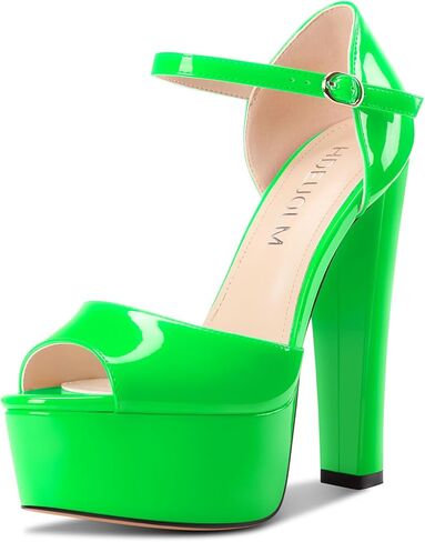 HDEUOLM Womens Chunky Block High Platform Heel Peep Toe Sandals Ankle Strap Party Cute 5.9 Inches Heels in Saudi Arabia