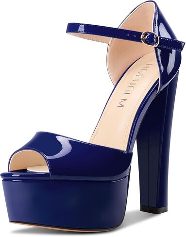 HDEUOLM Womens Chunky Block High Platform Heel Peep Toe Sandals Ankle Strap Party Cute 5.9 Inches Heels in Saudi Arabia
