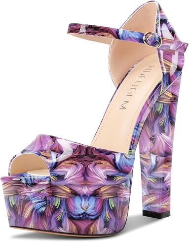 HDEUOLM Womens Chunky Block High Platform Heel Peep Toe Sandals Ankle Strap Party Cute 5.9 Inches Heels in Saudi Arabia