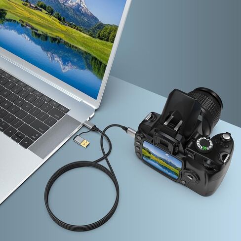 USB A/Type C to USB Micro B Data Transfer Cable Compatible with Nikon D500 D800 D810 D850, Canon EOS 5D Mark IV, 5DS R Camera, Galaxy S5, Note 3, Seagate, WD, Toshiba External Hard Drive, 5ft in Saudi Arabia