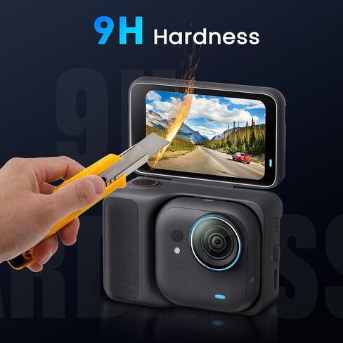 Screen Lens Protector for Insta360 GO Ultra Accessories,1 Tempered Glass Screen Protector, 1 Lens Hydrogel Protector, 2 Silicone Lens Cap Combo, 9H Hardness, Touch Sensitive, HD - Gray in Saudi Arabia