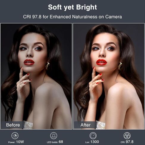 مصباح مكتبي 15 وات للمكتب المنزلي مع ذراع متأرجح مرن للذاكرة والتوقيت إضاءة مؤتمر الفيديو إضاءة تكبير للكمبيوتر CRI 97.8 in Kuwait