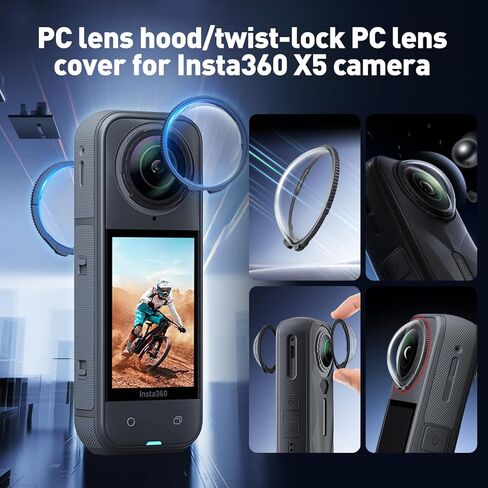 مجموعة ملحقات JFX 9 في 1 لجهاز Insta360 X5، بما في ذلك فيلم حماية العدسة الفاخر Insta360 X5، وواقي شاشة من الزجاج المقسى، وحافظة من السيليكون، ومجموعة حامل سطح المكتب وحقيبة حمل in Kuwait