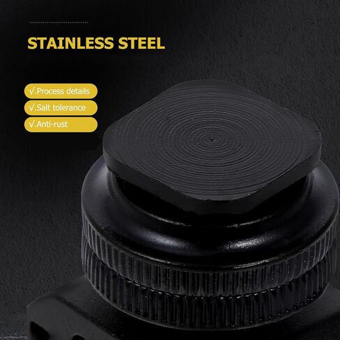 Three-Head Hot Shoe Mount Adapter Bracket with Dual-Layer Screws 2pcs, Aluminum Alloy Camera Hot Shoe Base for DSLR Flash and Video Light Accessories, Universal Rotatable in Saudi Arabia