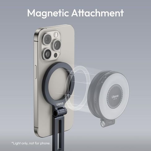 ULANZI Magnetic Phone Tripod Mount for MagSafe, Aluminum Camera Phone Holder with 1/4" Screw & Cold Shoe,Carabiner Design, Compatible with iPhone 17/16/15/14/13/12 Series in Saudi Arabia