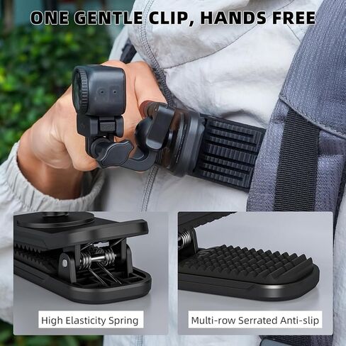 Backpack Clip Magnetic Mount for DJI Osmo Action 5 Pro/6/4/3, 360° Rotating Shoulder Bag Strap Clip Mount for Insta360 X5/X4/Ace Pro 2/Go Ultra, Osmo Pocket 3/Nano/360, for GoPro Hero 13 Accessories in Saudi Arabia